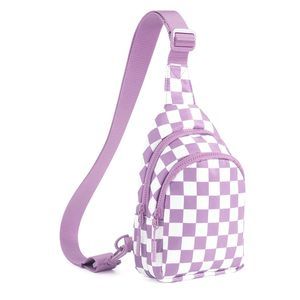 Checkered Sling Bag for Women Small Backpack Crossbody Chest Bag Fanny Packs🕸